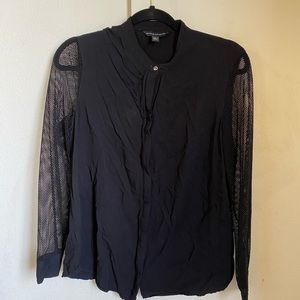 Black long sleeve shirt, w/mesh sleeves
